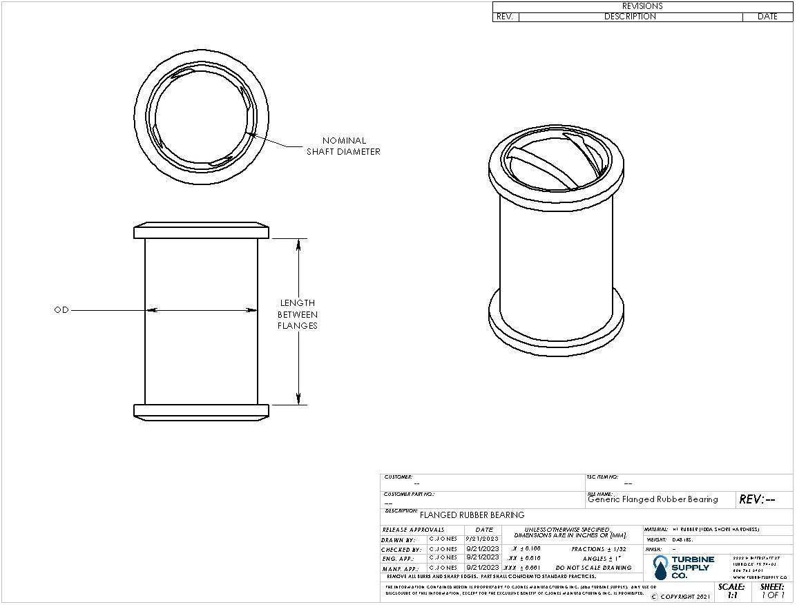 Flanged Rubber Bearing - SBR